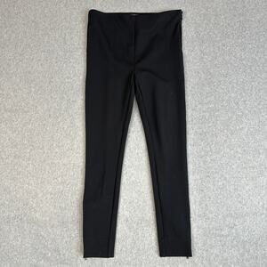 Loft Pull On Pants Womens 6 Black Ankle Zip Stretchy Slim Fit Skinny Office Work